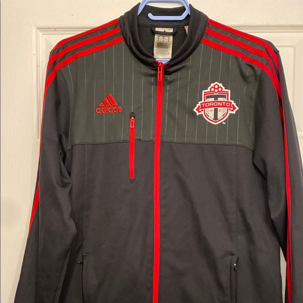 Adidas Men's Dark Gray and Red Toronto FC jacket
